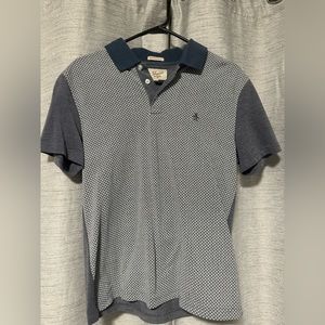 Penguin slim fit blue & white shirt